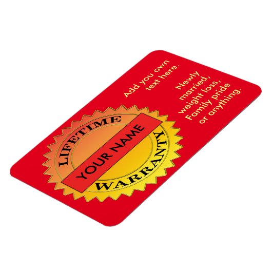 Levenslange garantie Symbool Jouw naam Rect Magnet Magneet (Linkerzijde)