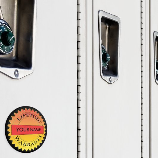 Levenslange garantie Symbool Jouw naam Ronde Magne Magneet (Insitu (Kluis))