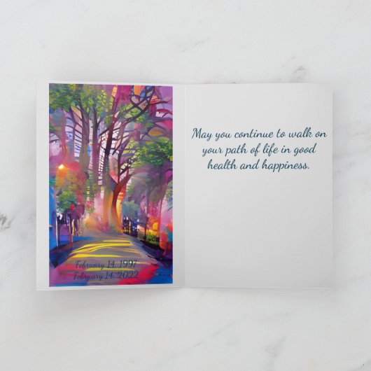 Levenslange jubileum met aangepaste tekst kaart (Binnen)