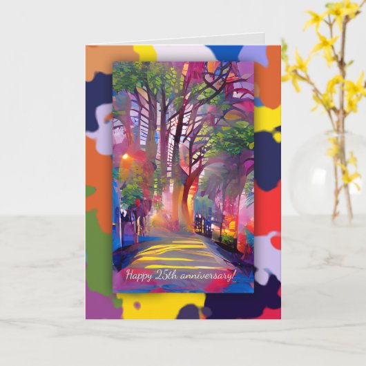 Levenslange jubileum met aangepaste tekst kaart (Gele Bloem)