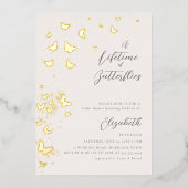 Levenslange vlinders Modern Classic Vrijgezellenfe Folie Uitnodiging (Voorkant)