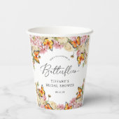 Levenslange Vlinders Pioenrozen Bruidsfeest Papieren Bekers (Achterkant)