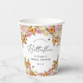 Levenslange Vlinders Pioenrozen Bruidsfeest Papieren Bekers (Voorkant)