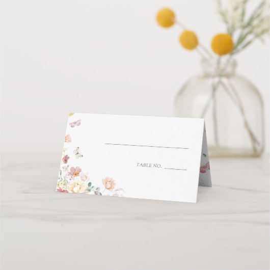 Levenslange Vlinders Roze Bloemige Bruidsdouche Plaatskaartje (Voorkant)