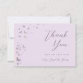 Levenslange Vlinders Sering Zilver Bruidsfeest Bedankkaart (Voorkant)