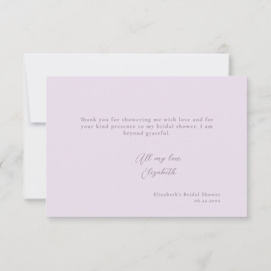 Levenslange Vlinders Sering Zilver Bruidsfeest Bedankkaart (Achterkant)