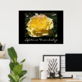 Levenslange vriendschap Gele roos kunstprint Rozen Poster (Thuiskantoor)
