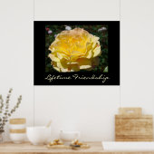 Levenslange vriendschap Gele roos kunstprint Rozen Poster (Keuken)