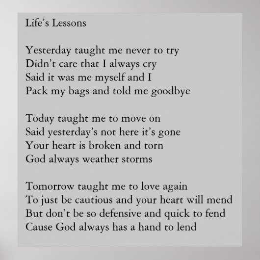 Levensles Poster (Voorkant)