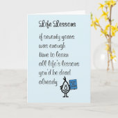 Levenslessen - een grappig gedicht van de zeventig kaart (Gele Bloem)