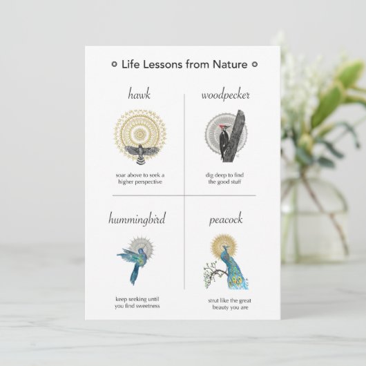 Levenslessen van Natuur Grote platte Kaart (Staand voorkant)