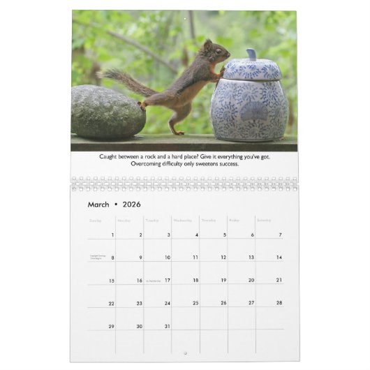 Levenslessen van Squiggy the Squirrel Calendar Kalender (Mar 2026)