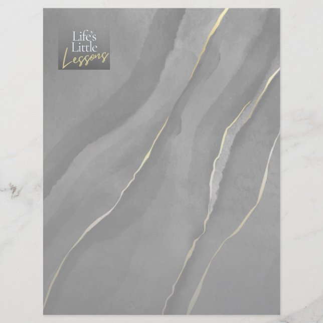 Levenslessen – Zwart & Goud Zelfontdekking Briefhoofd (Voorkant)