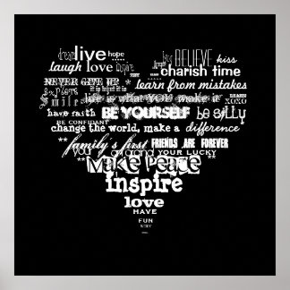 levensliefde en geluk poster