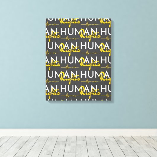 Levenslijn van de mensenrechten canvas afdruk (Insitu (Houten vloer))