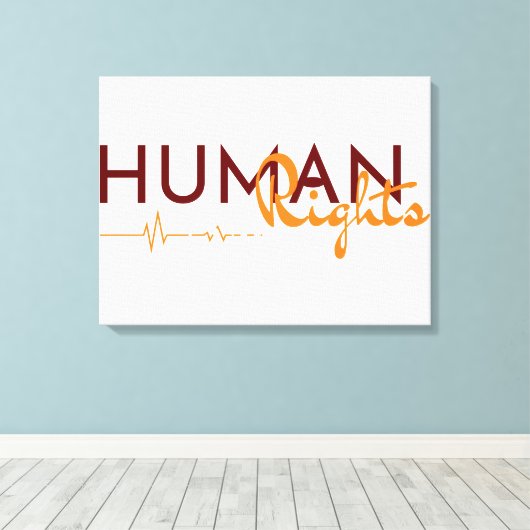 Levenslijn van de mensenrechten canvas afdruk (Insitu (Houten vloer))