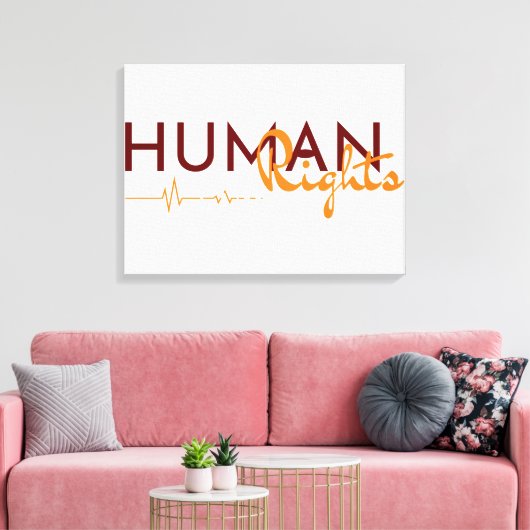 Levenslijn van de mensenrechten canvas afdruk (Insitu (Woonkamer))