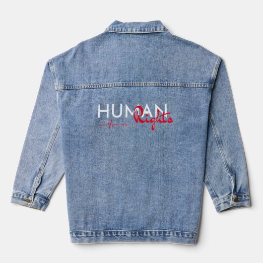 Levenslijn van de mensenrechten denim jacket (Achterkant)