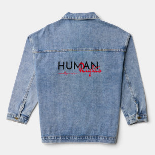 Levenslijn van de mensenrechten denim jacket
