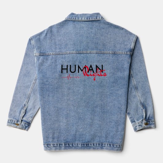 Levenslijn van de mensenrechten denim jacket (Achterkant)