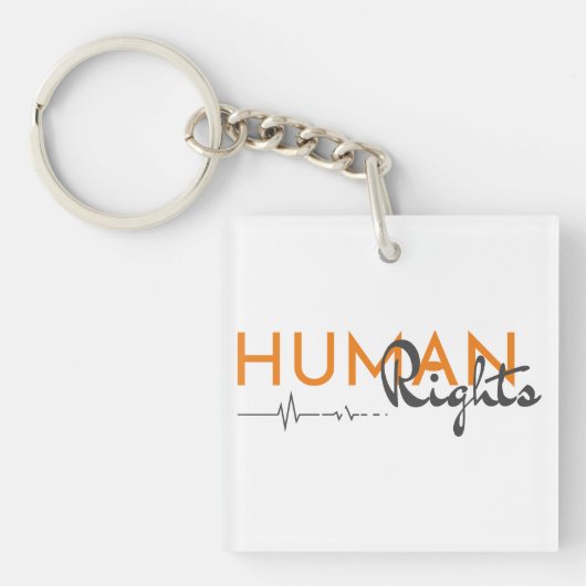 Levenslijn van de mensenrechten sleutelhanger (Voorkant)