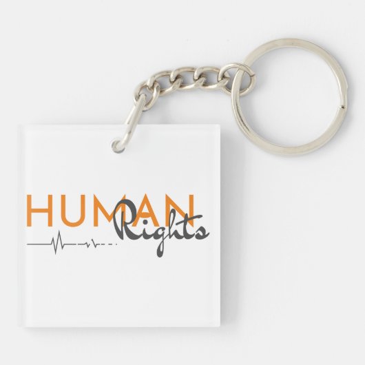 Levenslijn van de mensenrechten sleutelhanger (Achterkant)