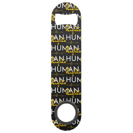 Levenslijn van de mensenrechten speed flessenopener (Achterkant)