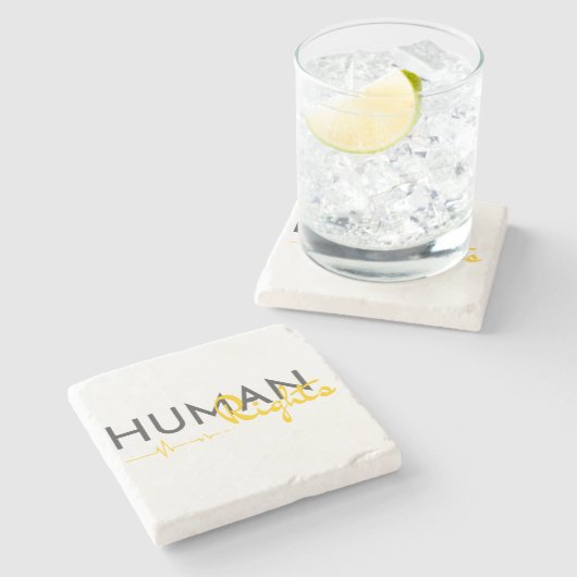 Levenslijn van de mensenrechten stenen onderzetter (Zijkant)