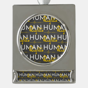 Levenslijn van de mensenrechten verzilverd banner ornament