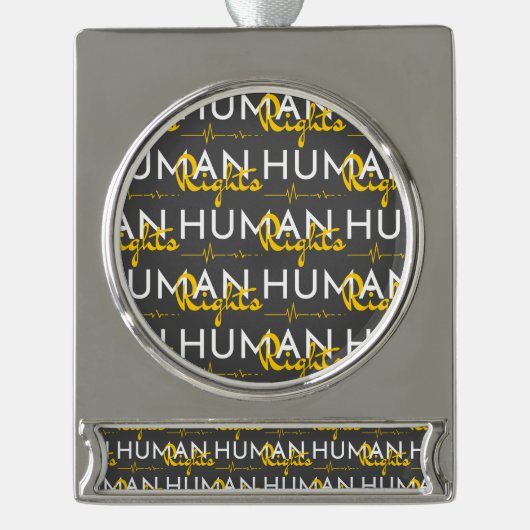Levenslijn van de mensenrechten verzilverd banner ornament (Voorkant)