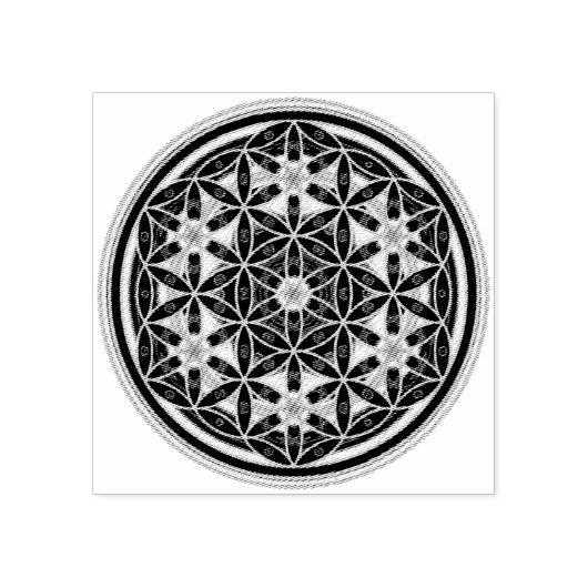Levensloop / Blume des lebens - Button I Rubberstempel (Afrduk)