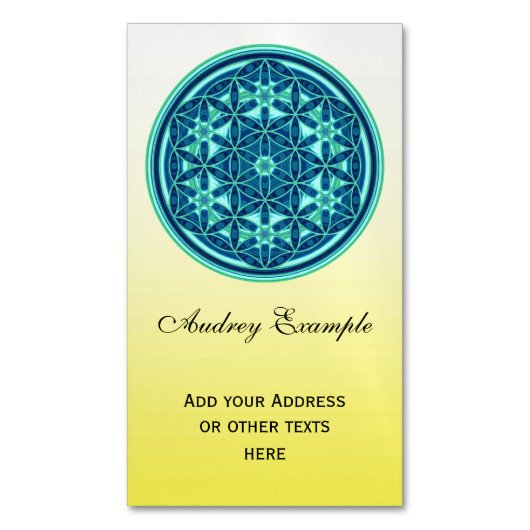 Levensloop / Blume des lebens - Button I Visitekaartje Magneet (Voorkant Verticaal)