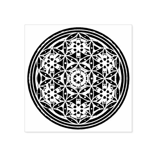 Levensloop / Blume des lebens - Button II Rubberstempel (Afrduk)