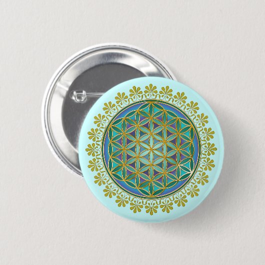 Levensloop / Blume des lebens - Button V (Voorkant /achterkant)