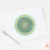 Levensloop / Blume des lebens - Button V Ronde Sticker (Envelop)