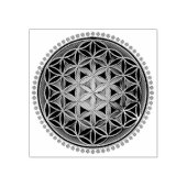 Levensloop / Blume des lebens - Button VI Rubberstempel (Afrduk)