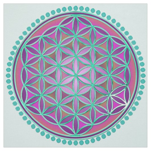 Levensloop / Blume des lebens - Button VI Stof (Swatch)