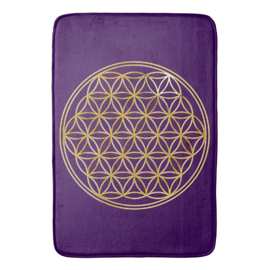 Levensloop / Blume des lebens - goud Badmat (Voorkant Verticaal)