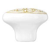Levensloop / Blume des lebens - goud Keramische Knop (Zijkant)