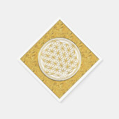 Levensloop / Blume des lebens - goud Servetten (Hoek)