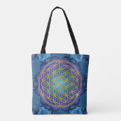 Levensloop / Blume des lebens - goudfractal 1 Tote Bag (Achterkant)