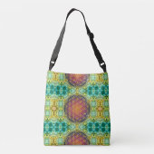 Levensloop / Blume des lebens - goudfractal 2 Crossbody Tas (Achterkant)