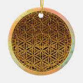 Levensloop / Blume des lebens - medaille goud Keramisch Ornament (Voorkant)