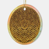 Levensloop / Blume des lebens - medaille goud Keramisch Ornament (Links)