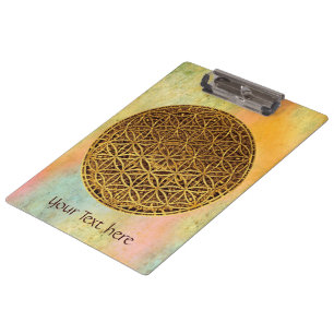 Levensloop / Blume des lebens - medaille goud Klembord