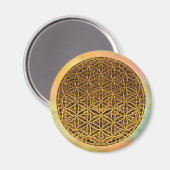 Levensloop / Blume des lebens - medaille goud Magneet (Voorkant / Achterkant)