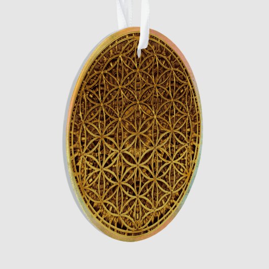 Levensloop / Blume des lebens - medaille goud Ornament (voorkant)