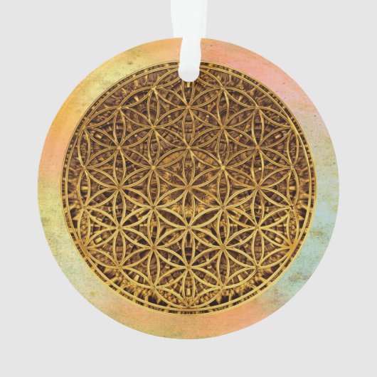 Levensloop / Blume des lebens - medaille goud Ornament (achterkant)