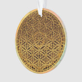 Levensloop / Blume des lebens - medaille goud Ornament (voorkant)