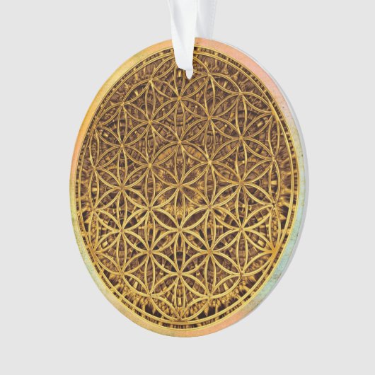 Levensloop / Blume des lebens - medaille goud Ornament (voorkant)